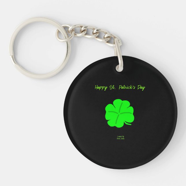 Happy St.  Patrick's Day Circle Key Chain (Front)