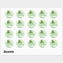 happy st patrick's day classic round sticker