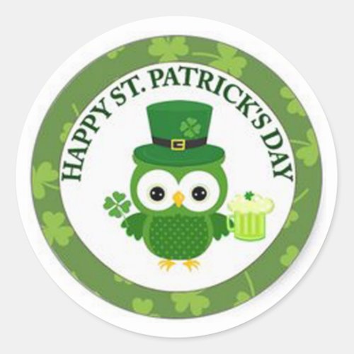 Happy St Patricks Day Classic Round Sticker