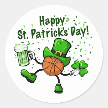 Happy St Patrick's Day Classic Round Sticker by ZazzleHolidays at Zazzle
