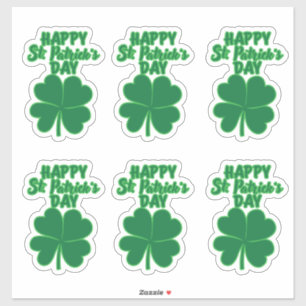 Happy St. Patrick's Day Clover Leaf Sticker