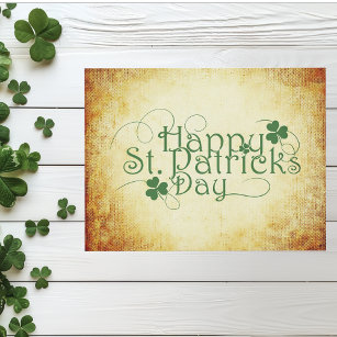 Happy St. Patrick's Day Clover Shamrock Postcard