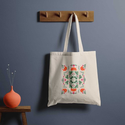 Happy St Patricks Day clovers and flowers Tote Bag