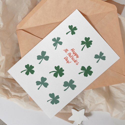 Happy St Patricks day clovers Card