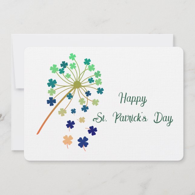 Happy St. Patrick's Day Clovers Note Card (Front)