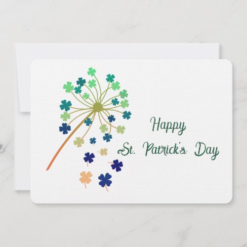 Happy St Patricks Day Clovers Note Card
