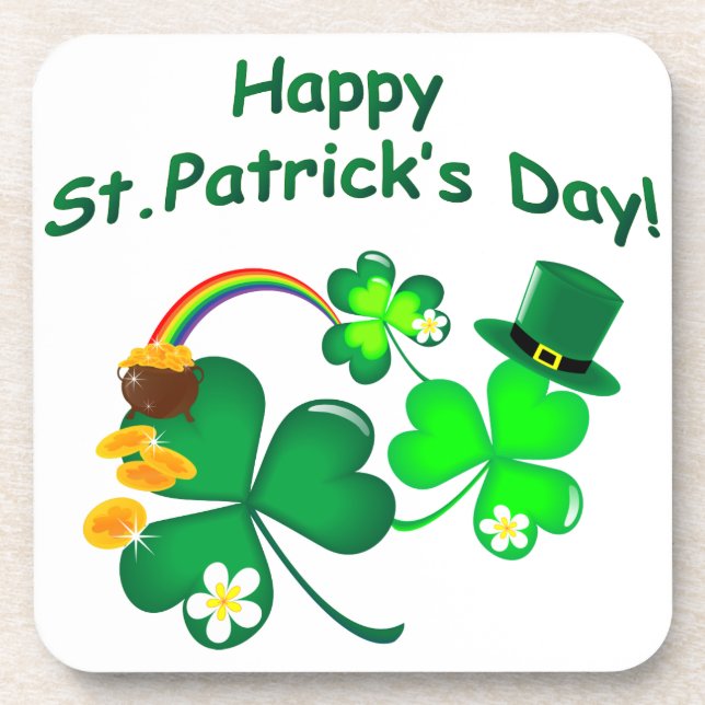 Happy St. Patrick's Day Coaster (Front)