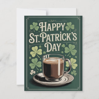 Happy St Patricks Day Coffee Card Art