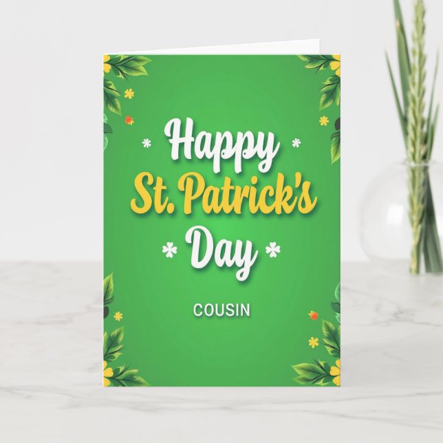 Happy St Patricks Day Cousin Card (Front)