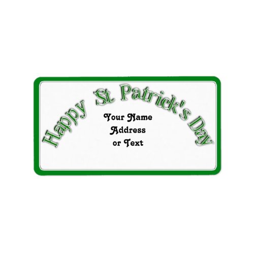 Happy St Patricks Day Curved Text Image Label