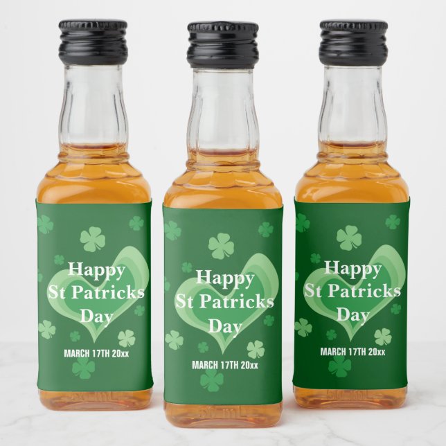 Happy St Patrick's Day custom Liquor Bottle Label (Bottles)