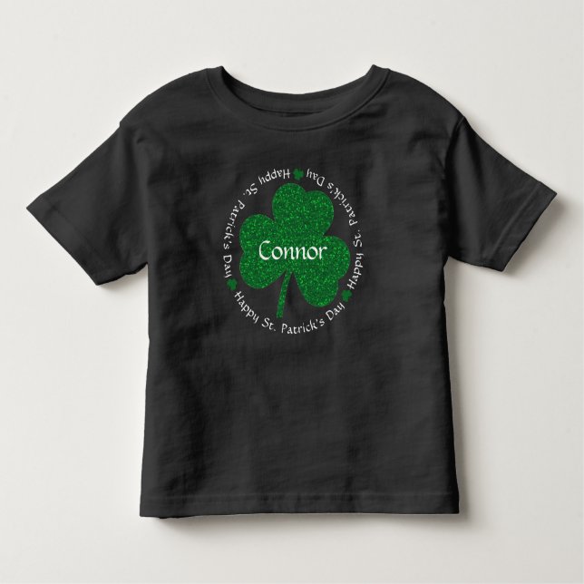 Happy St. Patrick's Day Custom Name Toddler T-shirt (Front)