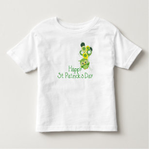 Happy St. Patrick's Day Cute Green Owl Balloons Toddler T-shirt