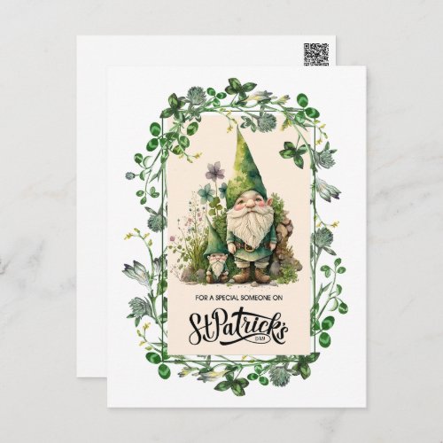 Happy St Patricks Day Cute Irish Gnomes Postcard