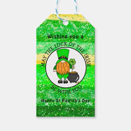 Happy St Patricks Day  Cute Leprechaun Gift Tags