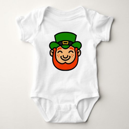 Happy St Patricks Day  Cute Lucky Leprechaun Baby Bodysuit