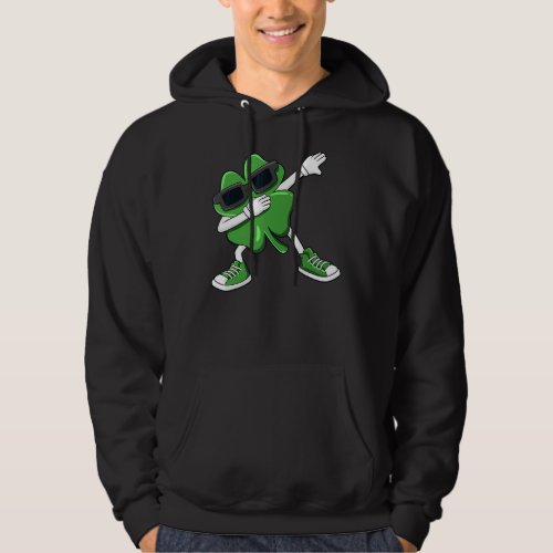 Happy St Patricks Day Dabbing Shamrock Boys Girls  Hoodie