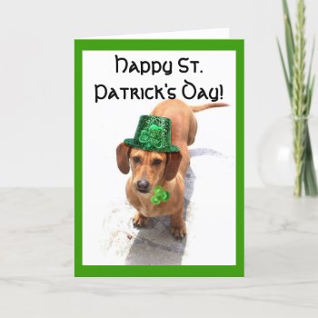 Happy St. Patrick's Day Dachshund Greeting Card by ritmoboxer at Zazzle