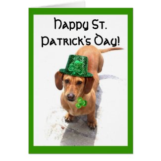 Happy St. Patrick's Day  Dachshund greeting card