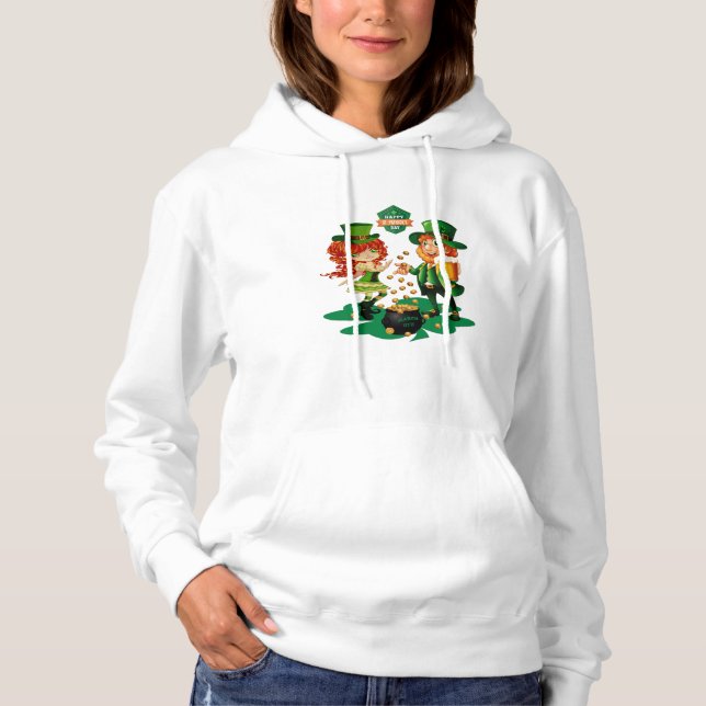 Happy St. Patrick's Day Dancing Leprechauns Hoodie (Front)