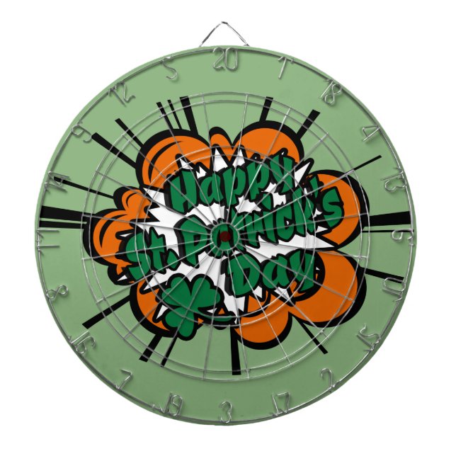 Happy St. Patrick's Day Dart Board (Front)