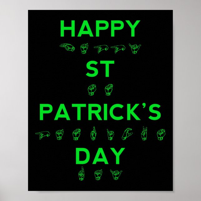Happy St Patricks Day Deaf Pride Sign Language ASL (Front)