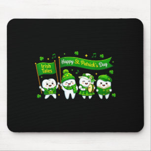 Happy st patricks day dental tooth characters mouse pad