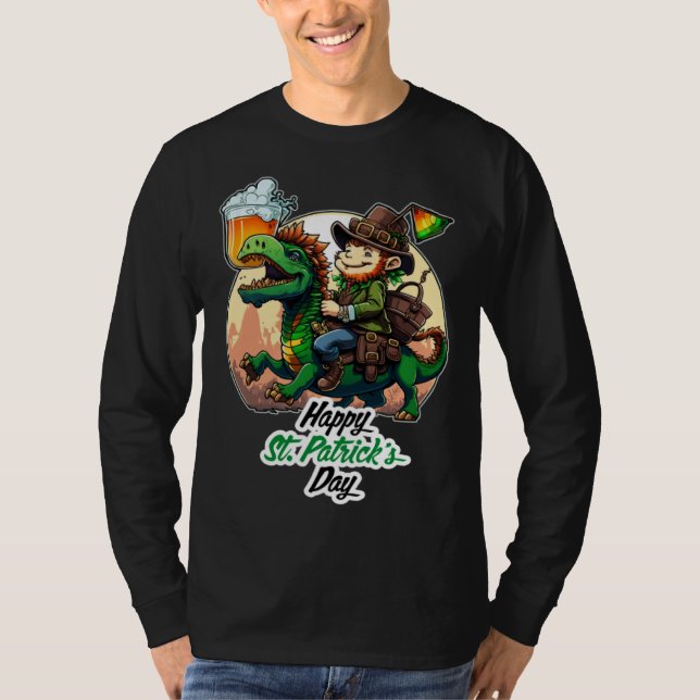 Happy St Patricks Day Dinosaur St Pat Rex Day Todd T-Shirt (Front)