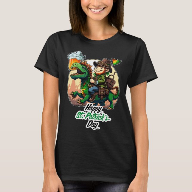 Happy St Patricks Day Dinosaur St Pat Rex Day Todd T-Shirt (Front)