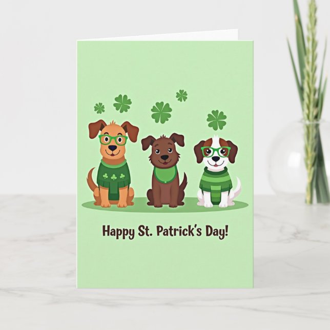 Happy St Patricks Day Dog Card (Front)