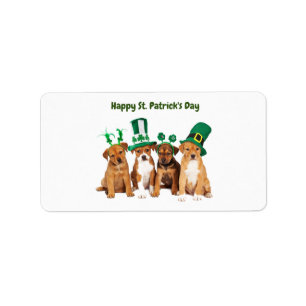 Happy St. Patrick's Day dogs Holiday  Label