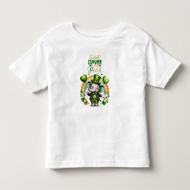 Happy St. Patrick's Day Elephant Toddler T-shirt (Front)
