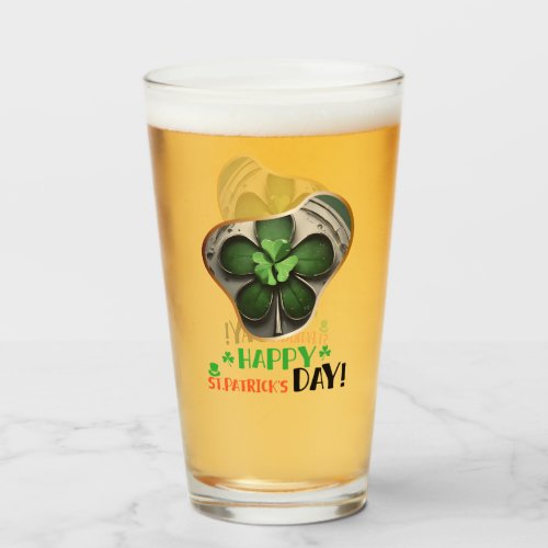 Happy StPatricks Day _ Emerald Isle Revelry Glass