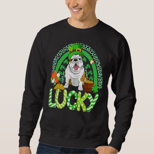 Happy St Patricks Day English Bulldog Leprechaun S Sweatshirt