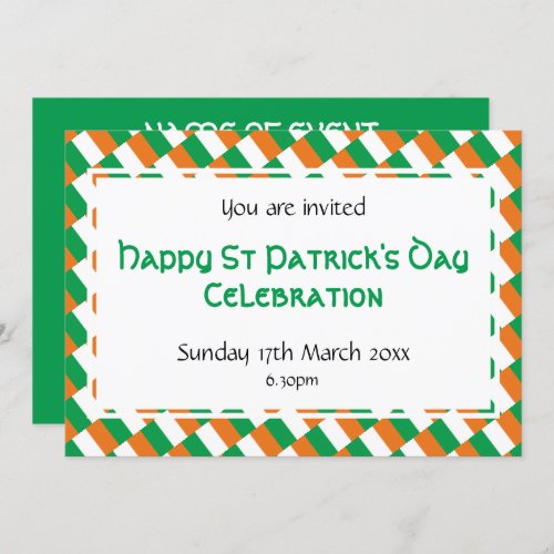 HAPPY ST PATRICKS DAY Event Celebration Invitation