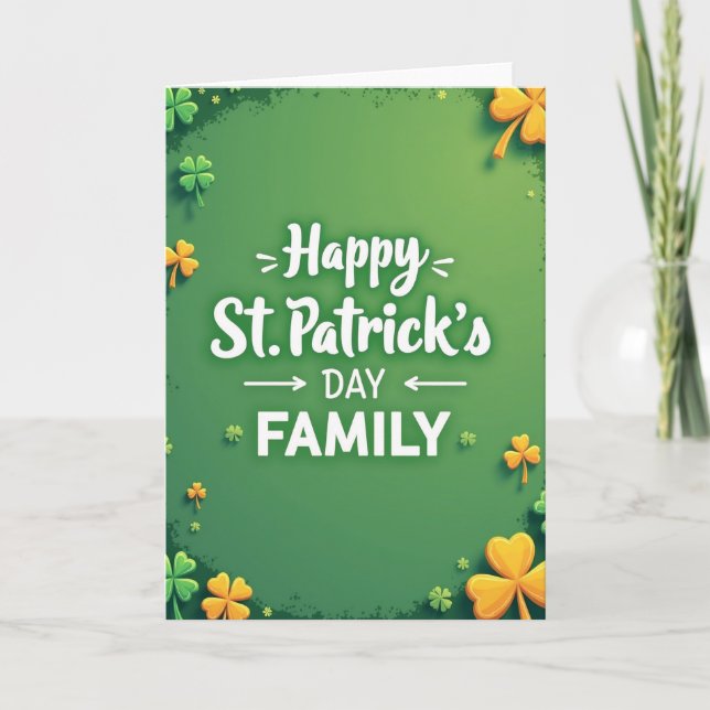 Happy St Patricks Day Family Card (Front)