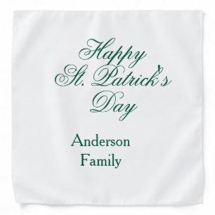 Happy St. Patrick's day family name green sminimal Bandana