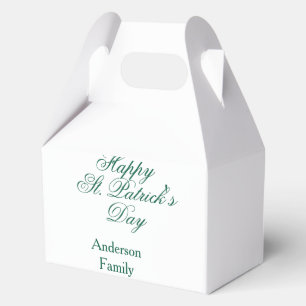 Happy St. Patrick's day family name green sminimal Favor Boxes