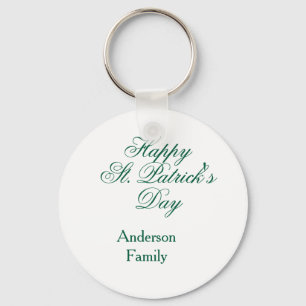 Happy St. Patrick's day family name green sminimal Keychain