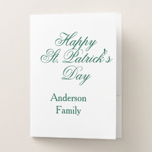 Happy St. Patrick's day family name green sminimal Pocket Folder