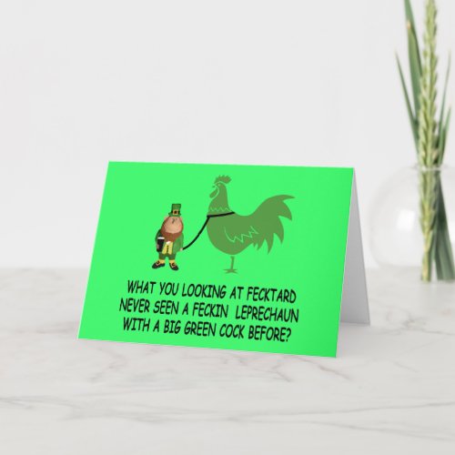 Happy StPatricks Day fecktard Card