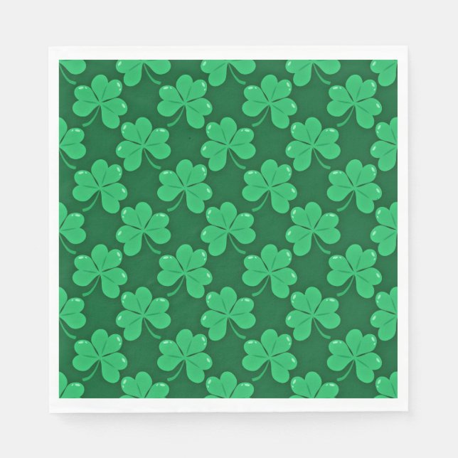 Happy St. Patrick's Day festive shamrocks Napkins (Front)
