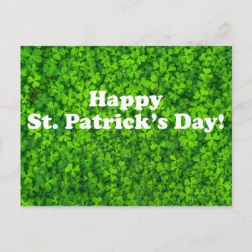 Happy St. Patrick's Day! Field of Clover Postcard