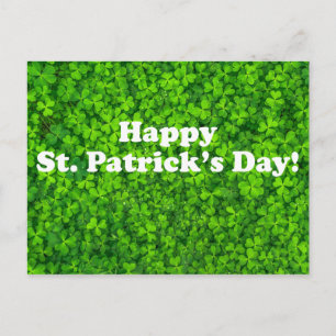 Happy St. Patrick's Day! Field of Clover Postcard