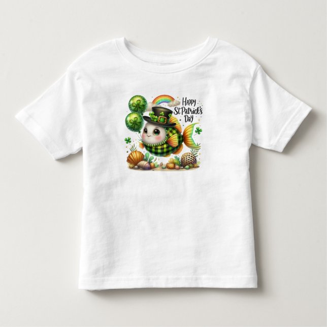Happy St. Patrick's Day Fish Toddler T-shirt (Front)