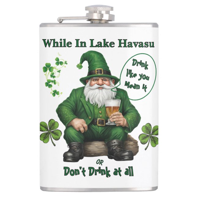 Happy St. Patrick's Day  Flask (Front)
