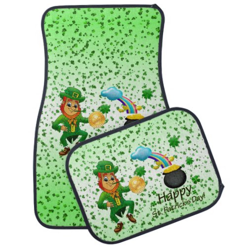 Happy St Patricks Day Floor Car Mats