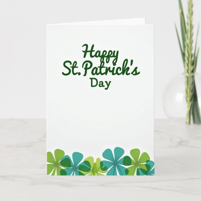 Happy St Patricks Day Floral Card (Front)