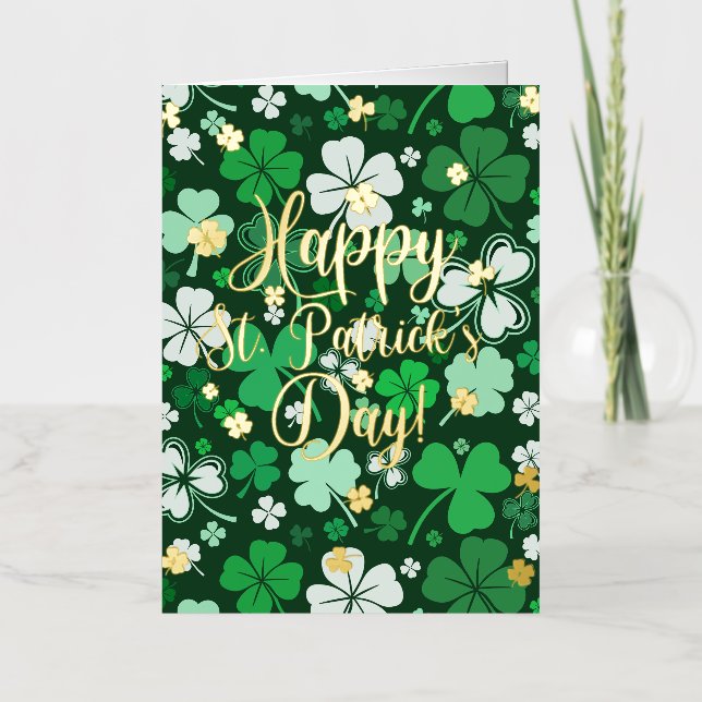 Happy St. Patrick's Day Foil Greeting Card (Front)