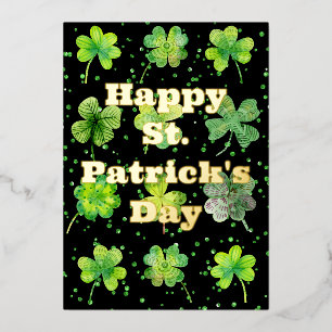 Happy St. Patrick's Day Foil Holiday Card